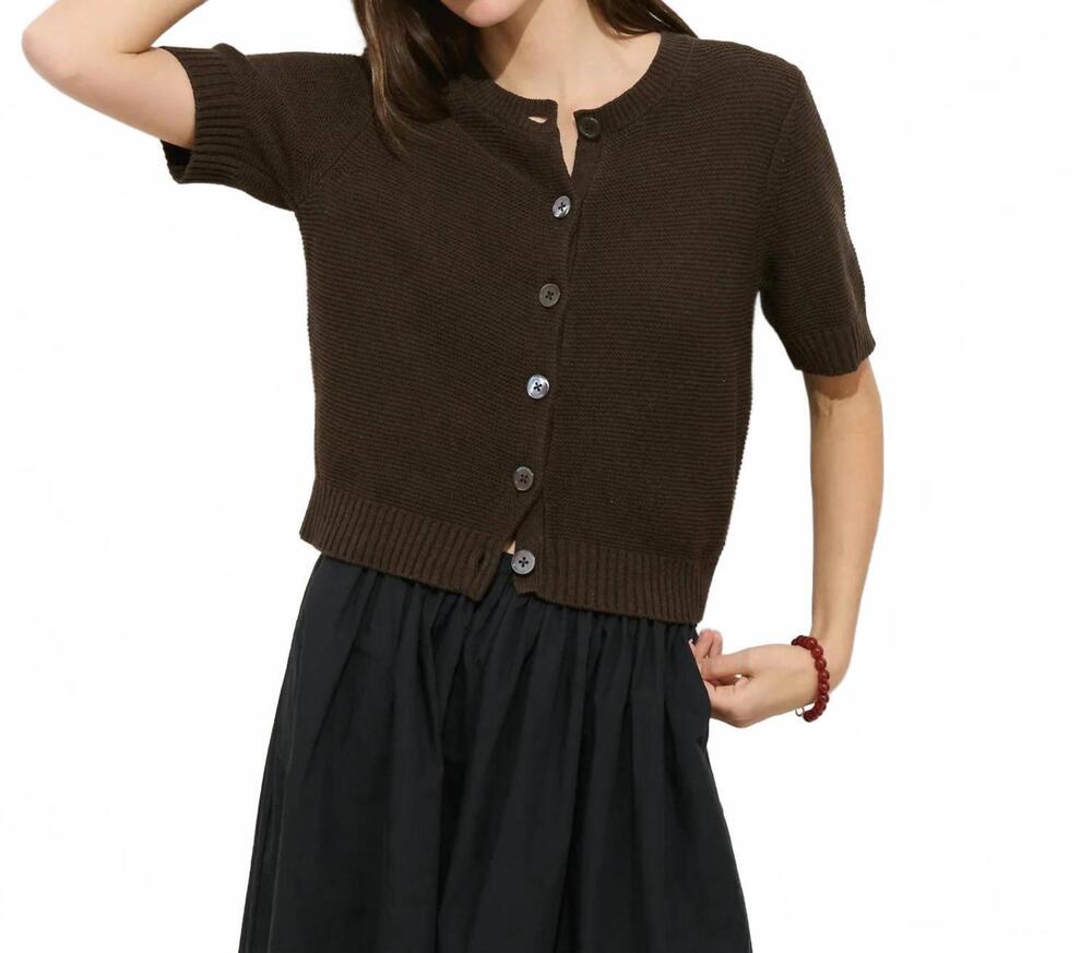 NEW ALEX MILL elle cardigan in brown